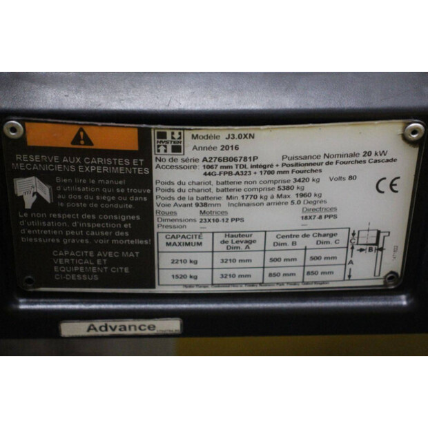 2016 Hyster J3.0XN-46414730