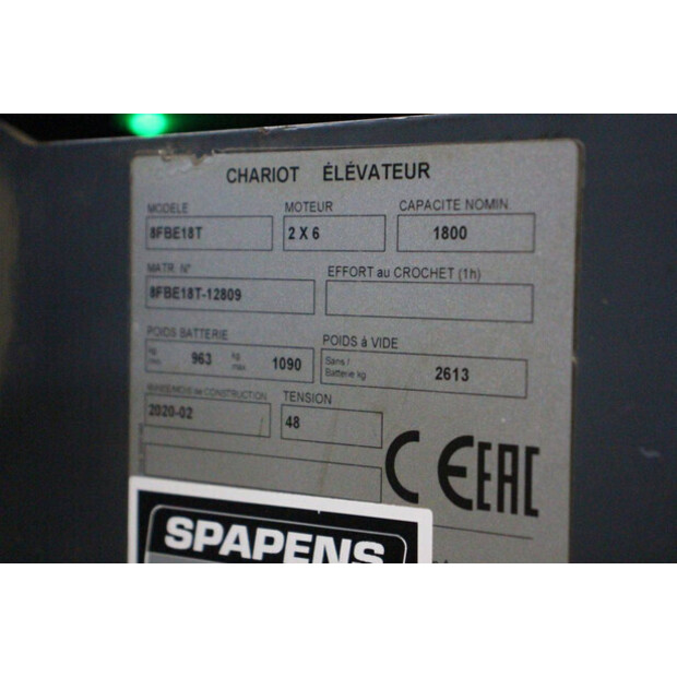 2020 تويوتا 8FBE18T-46414954