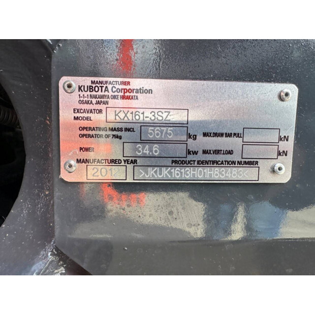2012 KUBOTA KX161-3SZ-46458054