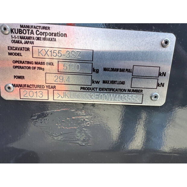 2013 كوبوتا KX155-3SZ-46458097