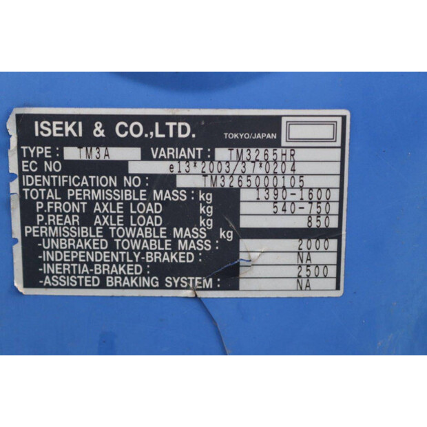 2010 Iseki TM 3265-46500938