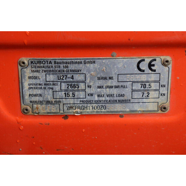 2016 كوبوتا U27-4-46502242