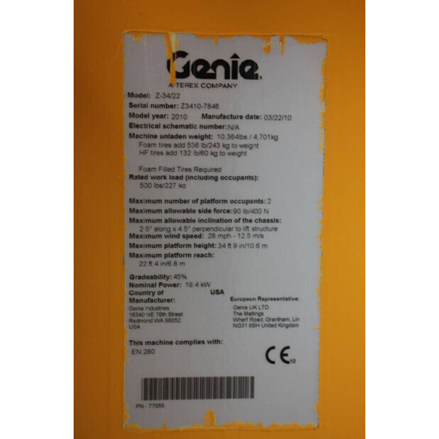 2010 Genie Z-34/22-46506975