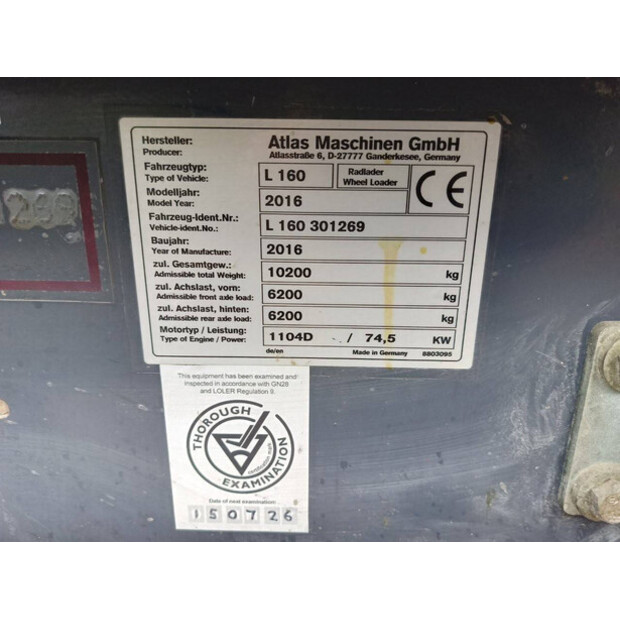 2016 Atlas L160-46509918