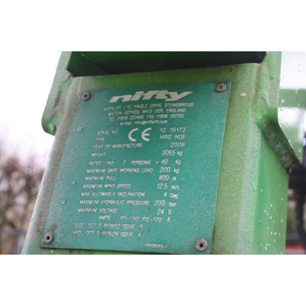 2008 Niftylift HR12 NDE-46510856
