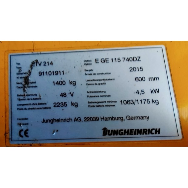 2015 Jungheinrich ETV 214 740 DZ-46581332