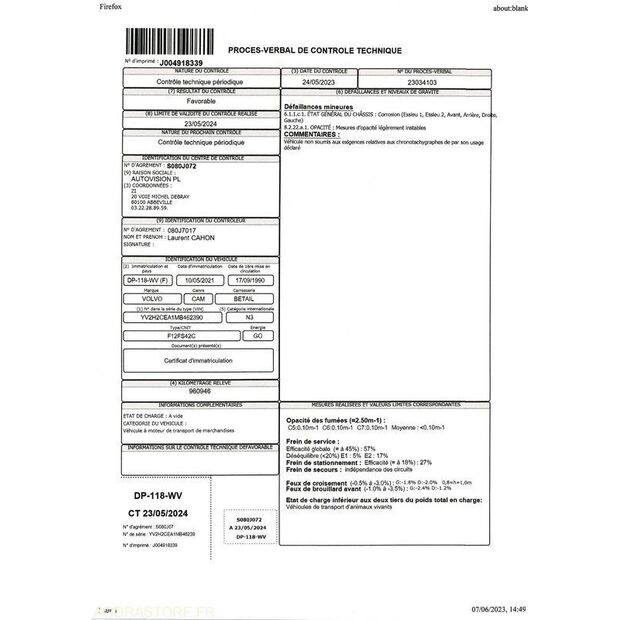 1990 Volvo F12-46607907