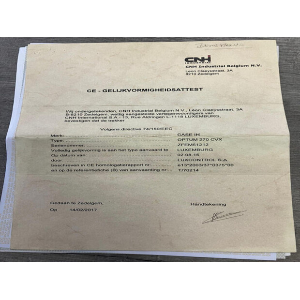 2017 CASE CVX 270-46610599