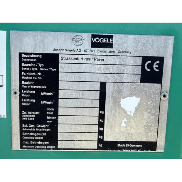2015 VOGELE SUPER 1800-3I-46626285