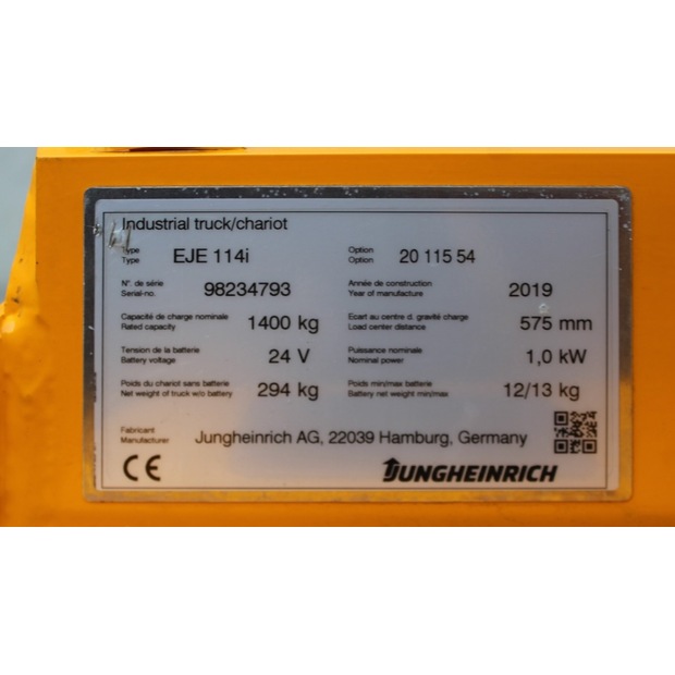 2019 Jungheinrich EJE 114 LI-ION-46638015