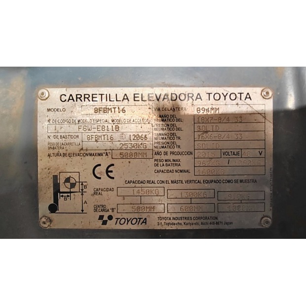 2015 تويوتا 8FBMT16-46671243