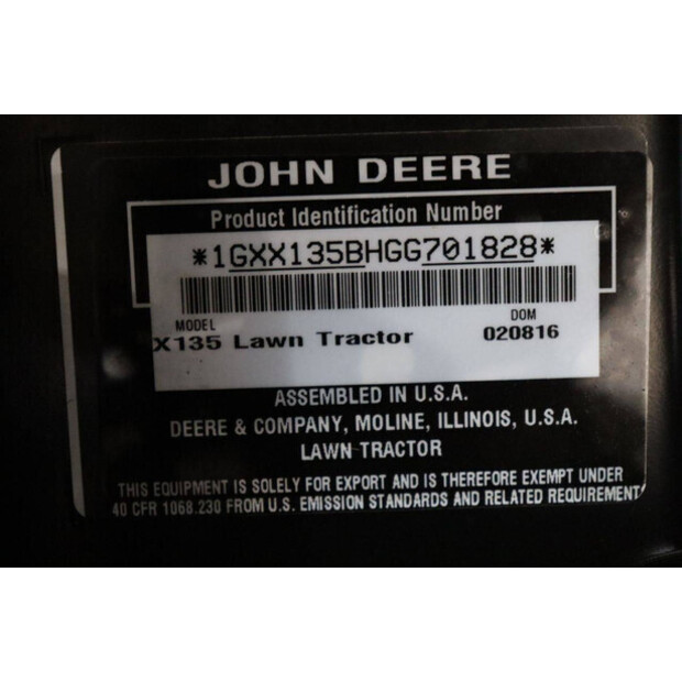 2016 جون دير X135R-46697007