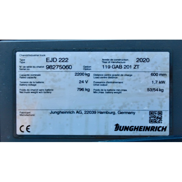 2020 Jungheinrich EJD 222 201 ZT LI-ION-46712695