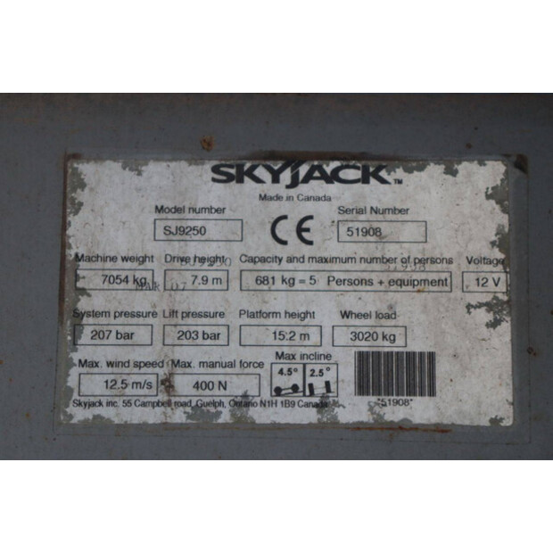 2007 سكايجاك SJ9250-141-46722075