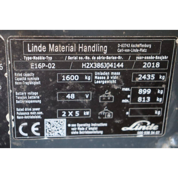 2018 Linde E16P-02-46723942