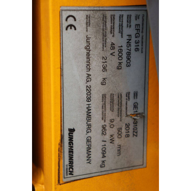 2018 Jungheinrich EFG 316-46725875