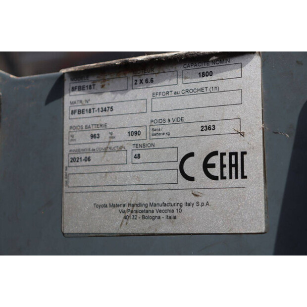 2021 تويوتا 8FBE18T-46728243