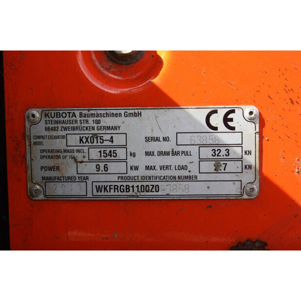 2019 KUBOTA KX015-4-46729525