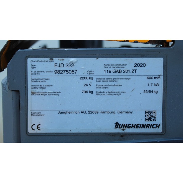 2020 Jungheinrich EJD 222 201 ZT LI-ION-46740020