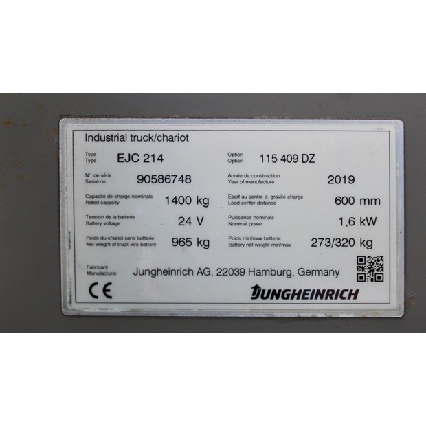 2019 Jungheinrich EJC 214 409 DZ-46761361