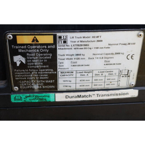 2009 Hyster H2.0FT-46810017