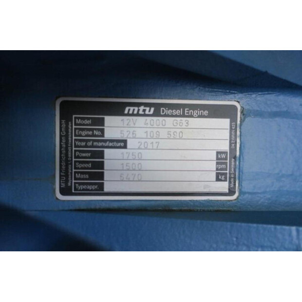 2017 ام تي يو 12V4000G63-46888447