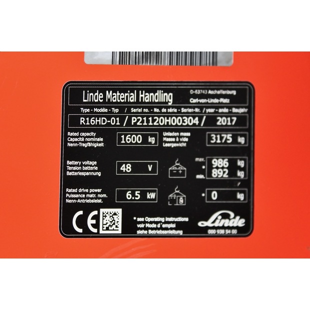 2017 Linde R16HD-47025404