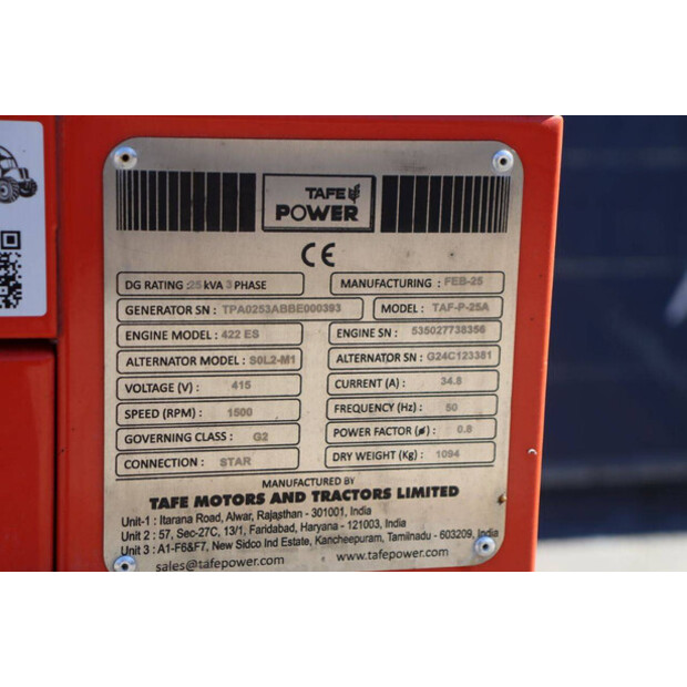2025 TAFE POWER TAF-P-25A-47033731