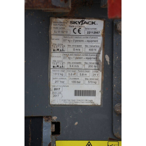 2017 SkyJack SJ-3219-47036719
