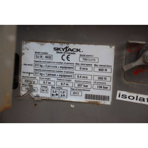 2012 SkyJack SJ-4632-47036735
