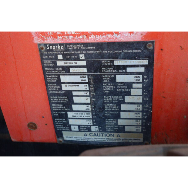2012 Snorkel S2770RT-47133699