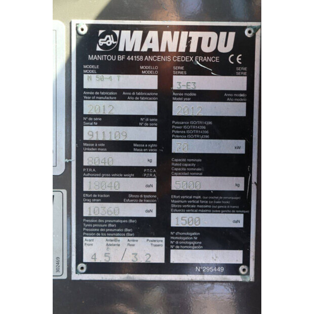 2012 Manitou M50-4T-47140144