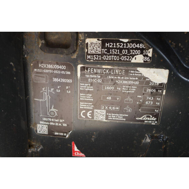 2018 Linde E16C-02-47141507