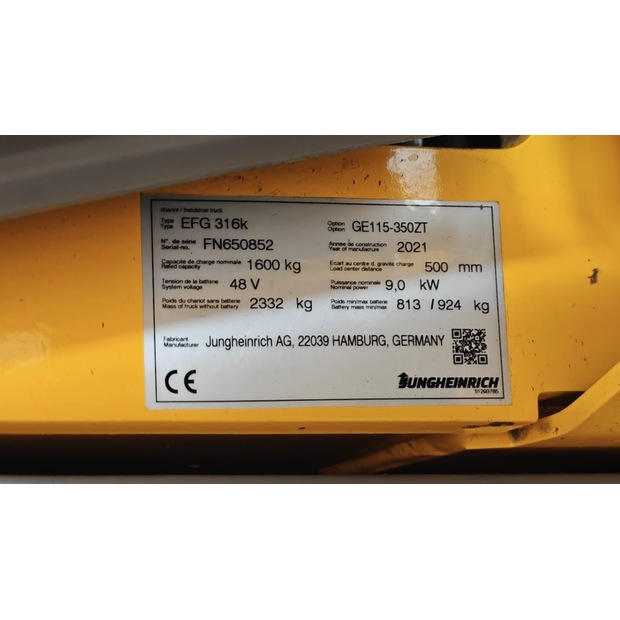 2021 Jungheinrich EFG 316k 350 ZT-47151470