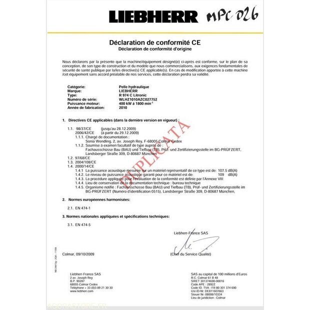2010 Liebherr R974C-47181225