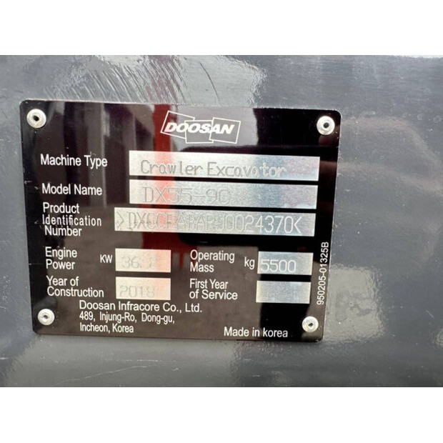 2018 Doosan DX55-9C-47186240