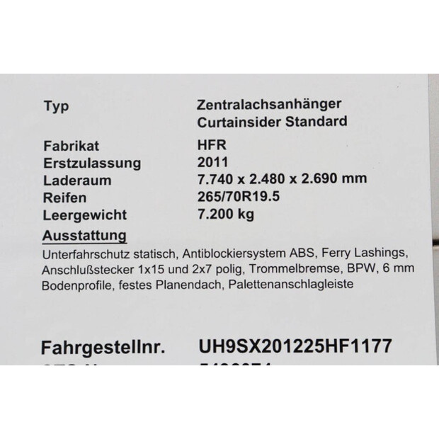 2011 HFR SX20-47208811