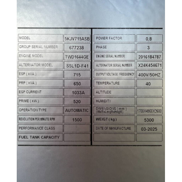 2025 Volvo TWD1644GE-47245158