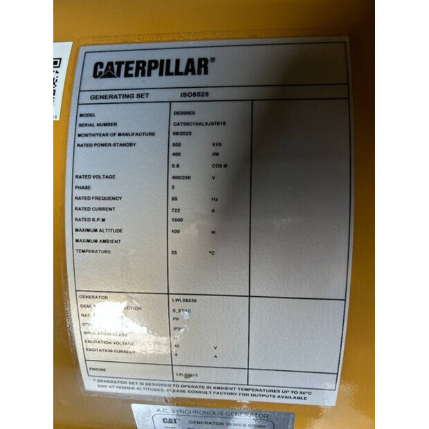 2024 Caterpillar DE500E0 - C15-47246883