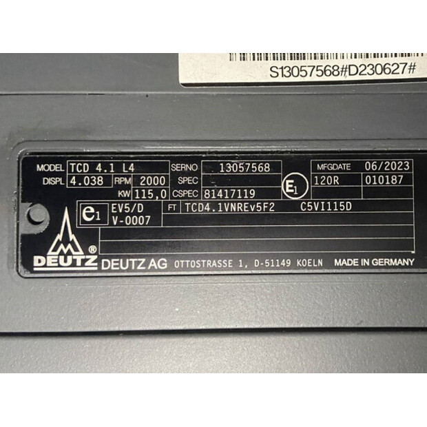 2025 Deutz TCD4.1L4-47247001