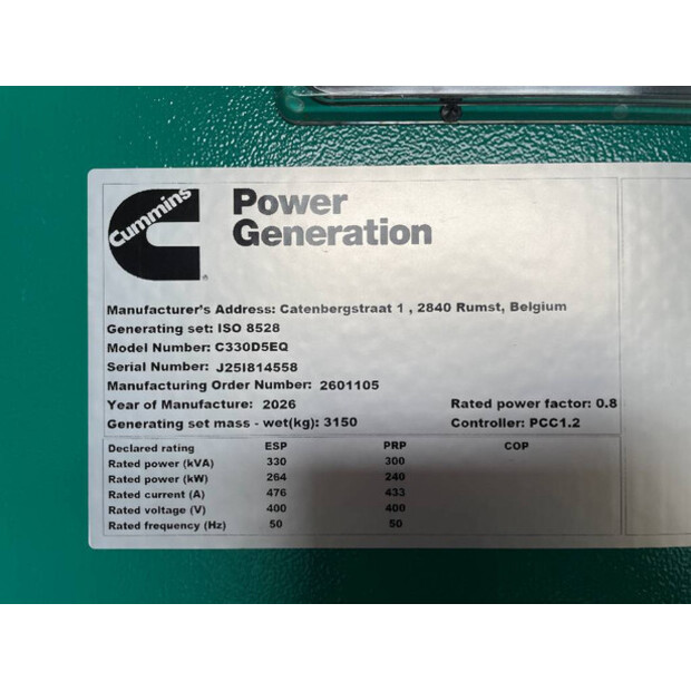 2026 CUMMINS C330D5EQ-47247947