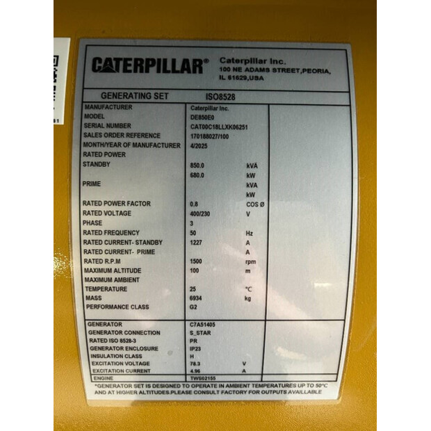 2025 Caterpillar DE850E0 - C18-47247970