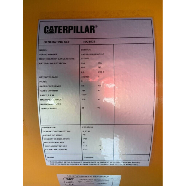 2025 Caterpillar DE550GC-47248268