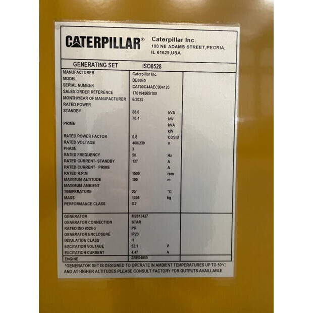 2025 Caterpillar DE88E0-47248918