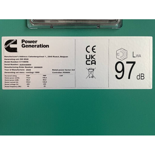 2026 CUMMINS C110D5Q-47249061