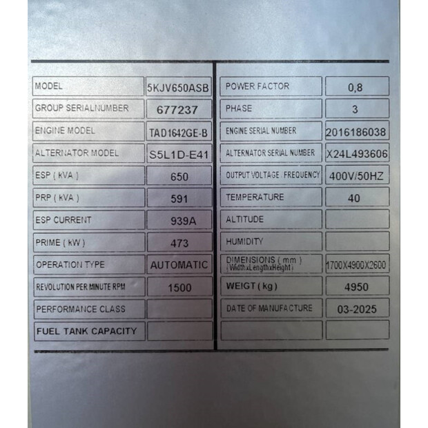 2025 Volvo TAD1642GE-47249180