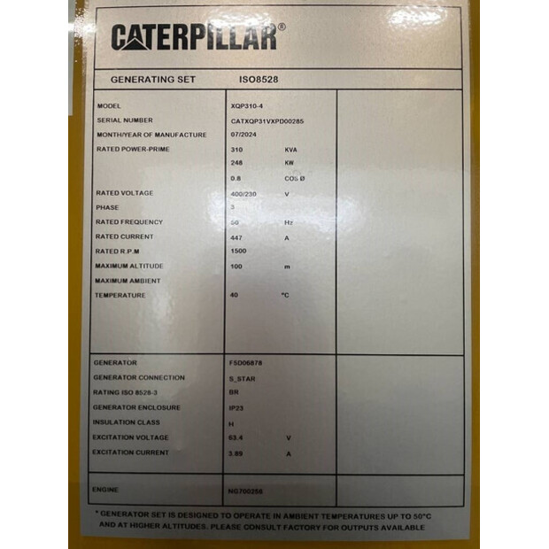 2025 Caterpillar XQP310-47249249