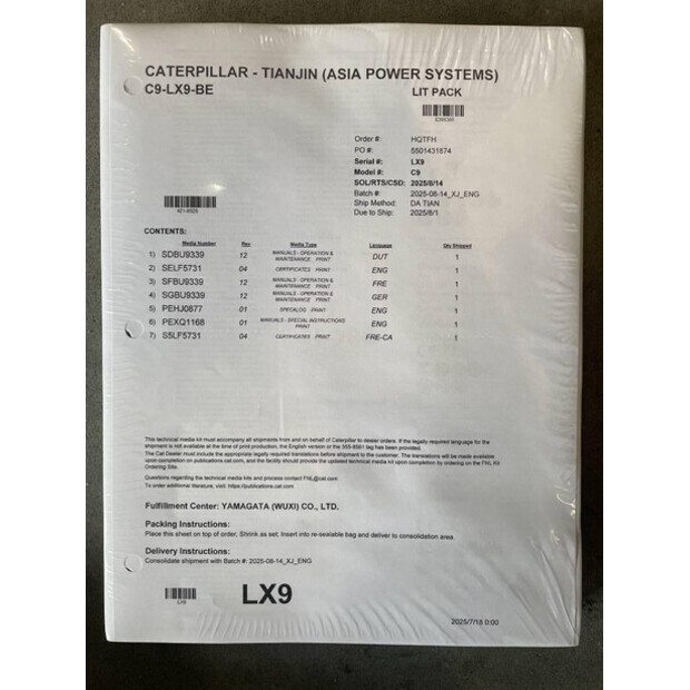 2025 Caterpillar DE330E0 - C9-47250006