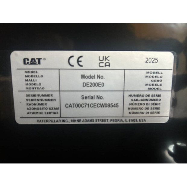2025 Caterpillar DE200E0 - 200 kVA Generator - DPX-18017-47250152