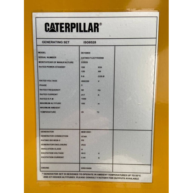 2025 Caterpillar DE150E0-47250448